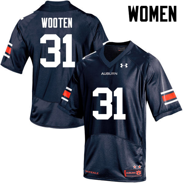Women Auburn Tigers #31 Chandler Wooten College Football Jerseys-Navy